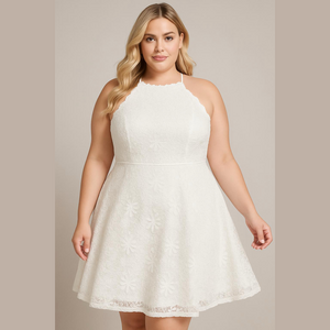 Fortune + Ivy Chandler Lace Scalloped Dress